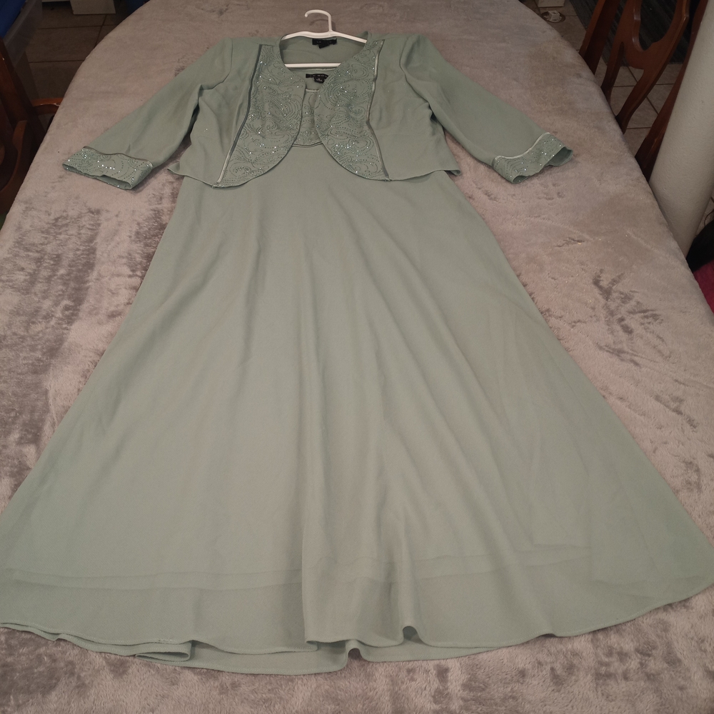 LE BOS Elegant Women's Light Green Dress Suit Size 10 - Picture 4 of 16